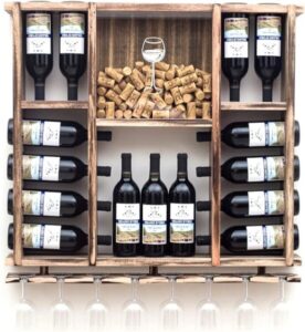 2Porta vinho de madeira artesanal